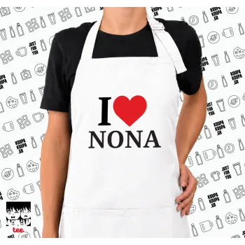 I Love ΝΟΝΑ, Ποδιά μακριά Σεφ ολόσωμη με τσέπες white (ΕΝΗΛΙΚΩΝ)