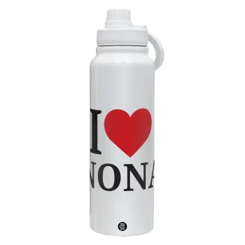 I Love ΝΟΝΑ, Θερμός 1L Ανοξείδωτο με Βάση Κινητού & Διπλά Τοιχώματα