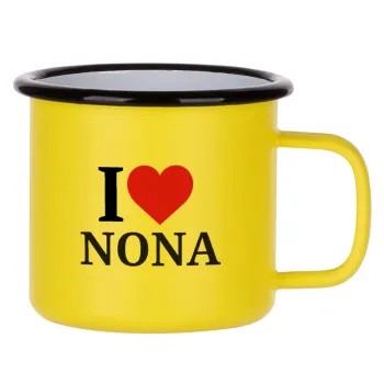 I Love ΝΟΝΑ, Metallic enamel MATT Yellow cup 360ml