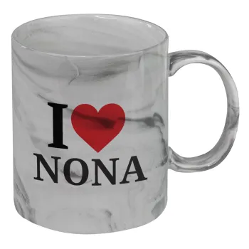 I Love ΝΟΝΑ, Mug ceramic marble style, 330ml