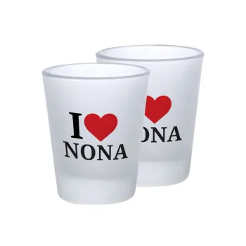 I Love ΝΟΝΑ, Σφηνοπότηρα γυάλινα 45ml του πάγου (2 τεμάχια)