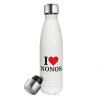 I Love ΝΟΝΟΣ, Metal mug thermos White (Stainless steel), double wall, 500ml