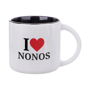 I Love ΝΟΝΟΣ, Κούπα κεραμική 400ml Λευκή/Μαύρη