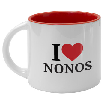 I Love ΝΟΝΟΣ, Κούπα κεραμική 400ml Λευκή/Κόκκινη