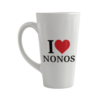 I Love ΝΟΝΟΣ, Κούπα κωνική Latte Μεγάλη, κεραμική, 450ml