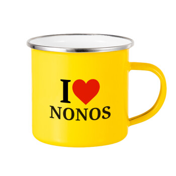 I Love ΝΟΝΟΣ, Yellow Enamel Metallic Cup 360ml