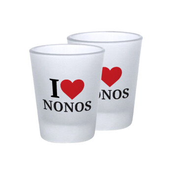 I Love ΝΟΝΟΣ, Σφηνοπότηρα γυάλινα 45ml του πάγου (2 τεμάχια)