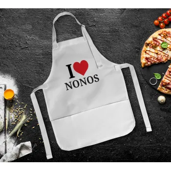 I Love ΝΟΝΟΣ, Ποδιά Σεφ Ολόσωμη Παιδική (με ρυθμιστικά και 2 τσέπες)