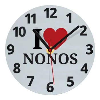 I Love ΝΟΝΟΣ, Ρολόι τοίχου γυάλινο (20cm)