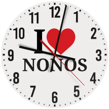 I Love ΝΟΝΟΣ, Ρολόι τοίχου ξύλινο (30cm)