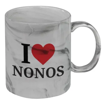 I Love ΝΟΝΟΣ, Mug ceramic marble style, 330ml
