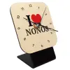 Quartz Table clock in natural wood (10cm)