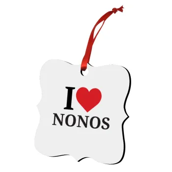 I Love ΝΟΝΟΣ, Στολίδι Χριστουγεννιάτικο στολίδι polygon ξύλινο 7.5cm