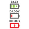 BABY, MOMMY, DADDY Low battery
