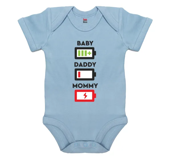 BABY — Βρεφικό φορμάκι μωρού, 0-18 μηνών, Μπλε, 100% Organic Cotton, κοντομάνικο