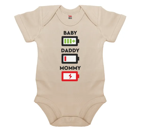 BABY — Βρεφικό φορμάκι μωρού, 0-18 μηνών, Natural, 100% Organic Cotton, κοντομάνικο