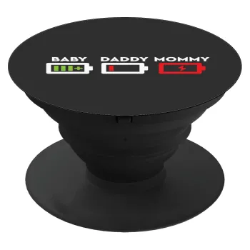 BABY, MOMMY, DADDY Low battery, Phone Holders Stand  Μαύρο Βάση Στήριξης Κινητού στο Χέρι