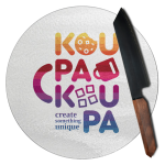 Επιφάνεια κοπής γυάλινη στρογγυλή (30cm)