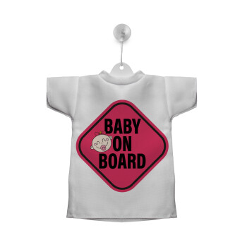 Baby on board GIRL, Σήμα μπλουζάκι με βεντούζα για αυτοκίνητο