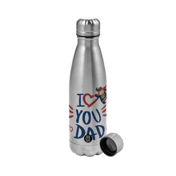 Super Dad, Metallic water bottle, stainless steel, 750ml