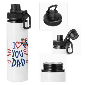 Super Dad, Metal water bottle with safety cap, aluminum 850ml