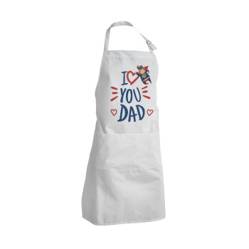 Super Dad, Adult Chef Apron (with sliders and 2 pockets)