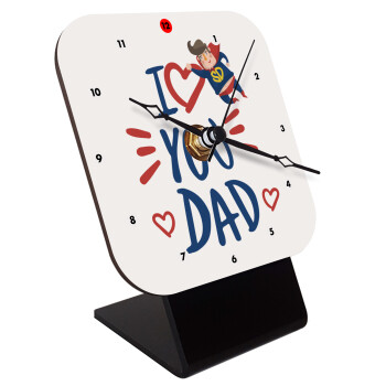 Super Dad, Quartz Wooden table clock with hands (10cm)