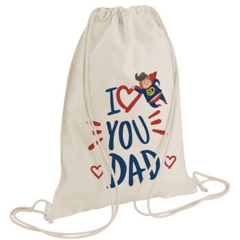 Super Dad, Τσάντα πλάτης πουγκί GYMBAG natural (28x40cm)