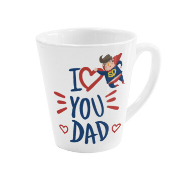 Super Dad, Κούπα κωνική Latte Λευκή, κεραμική, 300ml