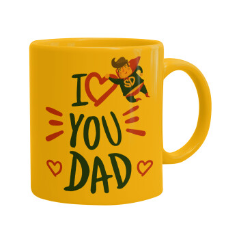 Super Dad, Κούπα, κεραμική κίτρινη, 330ml