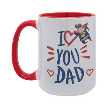 Super Dad, Κούπα Mega 15oz, κεραμική Κόκκινη, 450ml