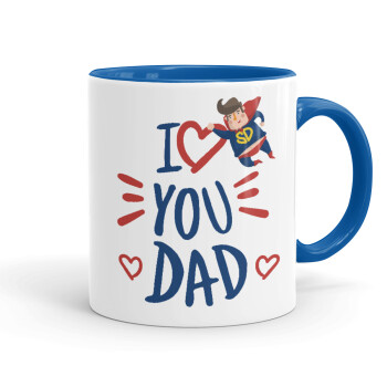 Super Dad, Mug colored blue, ceramic, 330ml
