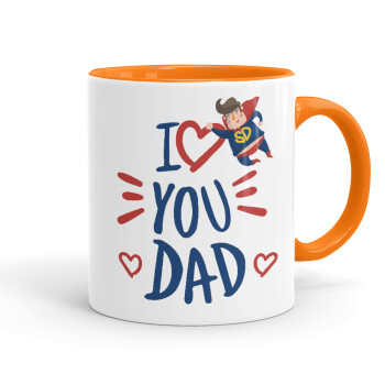 Super Dad, Κούπα χρωματιστή πορτοκαλί, κεραμική, 330ml