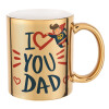Mug ceramic, gold mirror, 330ml
