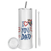 Tumbler stainless steel 600ml, with metal straw & cleaning brush