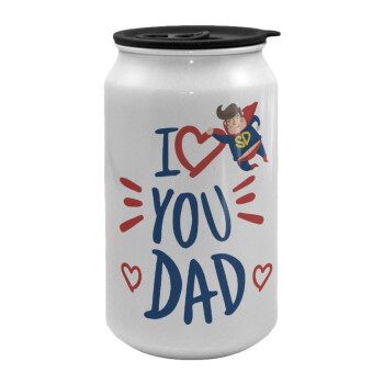 Super Dad, Κούπα ταξιδιού μεταλλική με καπάκι (tin-can) 500ml