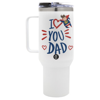 Super Dad, Mega Stainless steel Tumbler with lid, double wall 1,2L