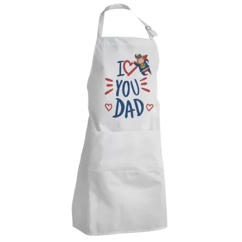 Super Dad, Adult Chef Apron (with sliders and 2 pockets)