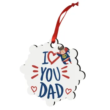 Super Dad, Στολίδι Χριστουγεννιάτικο στολίδι snowflake ξύλινο 7.5cm