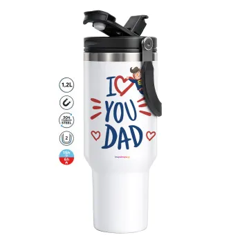 Super Dad, Mega Stainless steel Tumbler with lid, double wall 1,2L