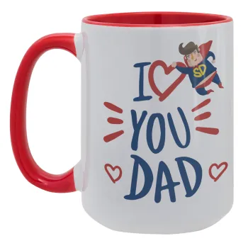 Super Dad, Κούπα Mega 15oz, κεραμική Κόκκινη, 450ml