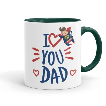 Super Dad, Mug colored green, ceramic, 330ml