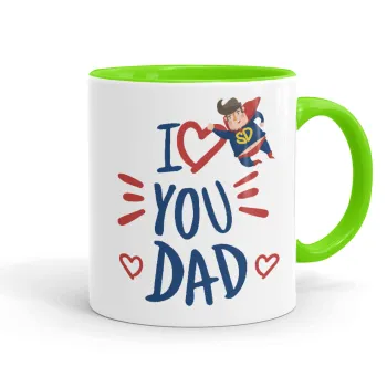Super Dad, Mug colored light green, ceramic, 330ml