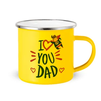 Super Dad, Κούπα Μεταλλική εμαγιέ Κίτρινη 360ml