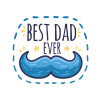 Best dad ever μπλε μουστάκι