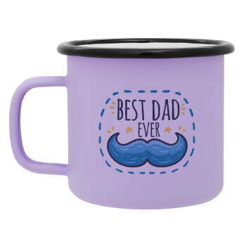 Best dad ever μπλε μουστάκι, Κούπα Μεταλλική εμαγιέ ΜΑΤ Light Pastel Purple 360ml