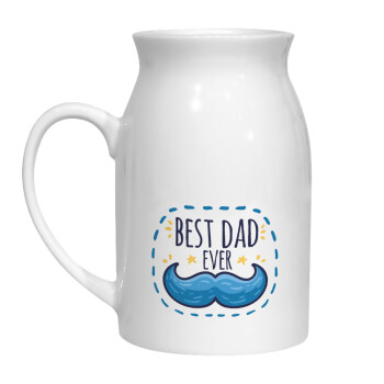Best dad ever μπλε μουστάκι, Κανάτα Γάλακτος, 450ml (1 τεμάχιο)
