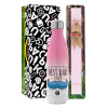 Easter Set, Metallic pink/white (Stainless steel) thermos, double-walled, 500ml & aromatic flat Easter candle (30cm) (PINK)