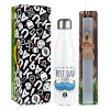 Easter candle, metallic white thermos bottle (500ml) & aromatic flat candle (30cm) (GRAY)