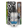 Easter Set, metallic silver aluminum water bottle (500ml) & aromatic flat Easter candle (30cm) (GRAY)